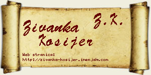 Živanka Kosijer vizit kartica